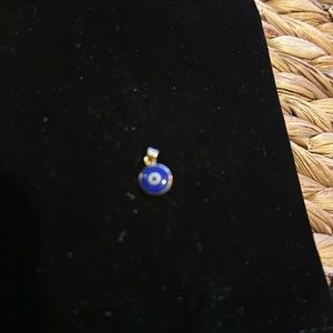 10k gold blue evil eye small pendant